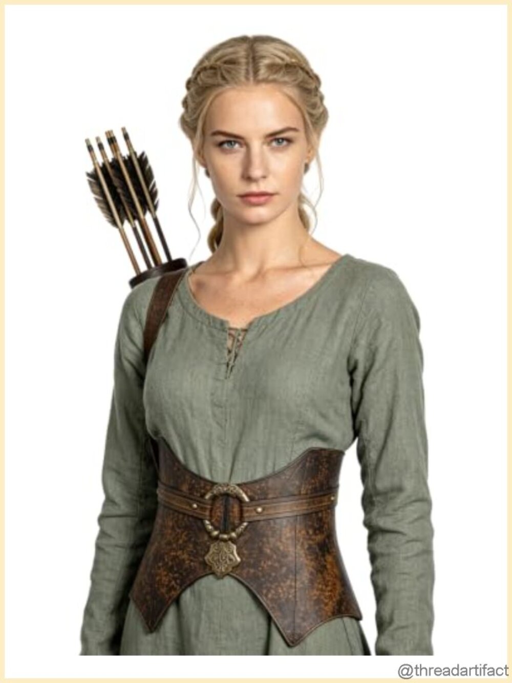 Medieval Faux Leather Corset Belt Renaissance Waist Cincher Adjustable Cosplay